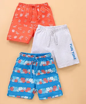 Babyhug Cotton Shorts Printed Pack of 3 - Multicolor