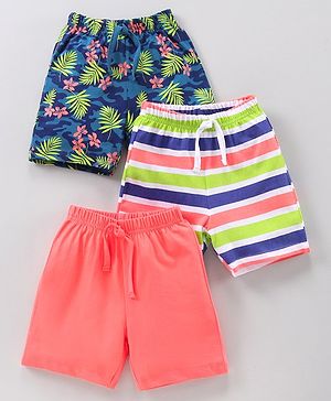 Babyhug Knee Length Shorts Printed Pack of 3 - Multicolor