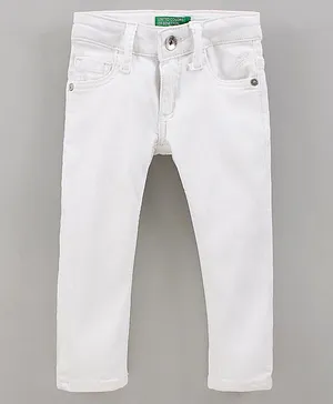 UCB Full Length Denim Jeans Solid - White