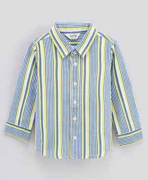 Bonfino Full Sleeves Cotton Striped Shirt - White