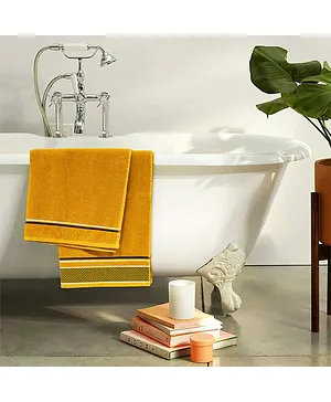 Divine Casa 100% Cotton Premium Extra Soft Large Size Bath Towel - Yellow
