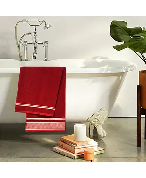 Divine Casa 100% Cotton Premium Extra Soft Large Size Bath Towel -  Maroon