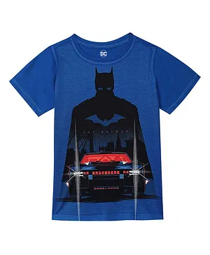 DC by Wear Your Mind Half Sleeves The Batman Character Print Tee - Royal Blue
