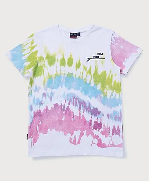 GINI & JONY Half Sleeves Dye Print T Shirt - Off White