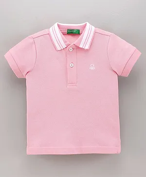 UCB Half Sleeves Solid Color T-Shirt - Pink