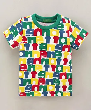 UCB Half Sleeves T Shirt Alphabet Print- Multicolor