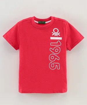 UCB Half Sleeves T Shirt Placement Print- Red