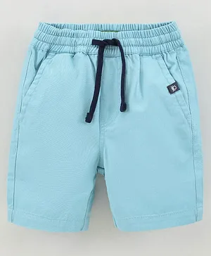 UCB Cotton Mid Thigh Solid Color Shorts - Blue