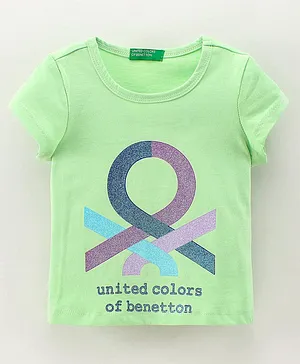UCB Cap Sleeves T Shirt Placement Print- Green