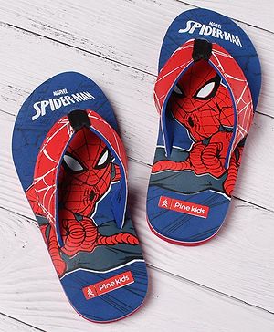 Pine Kids Flip Flops Spider Man Print - Royal Blue