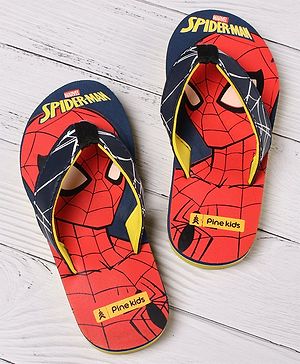 Pine Kids Flip Flops Spider Man Print - Red