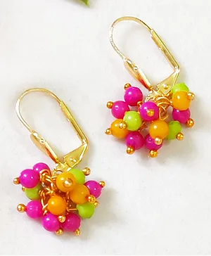 Lime By Manika Dangling Beads Detail Earrings - Dark Pink