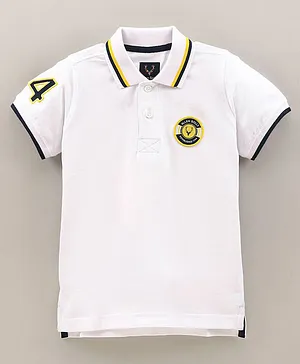 Allen Solly Juniors Half Sleeves T-Shirt Logo Patch - White