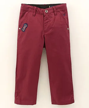 Allen Solly Juniors Full Length Solid Color Trouser - Red