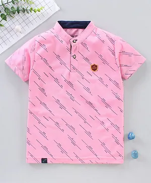 Earth Conscious Half Sleeves Printed T Shirt - Pink