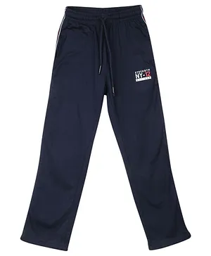 Monte Carlo Full Length Text Print Track Pants - Navy Blue