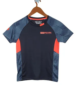 Monte Carlo Half Sleeves Striped Tee - Navy Blue