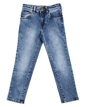 LEO Full Length Stone Wash Stretchable Jeans - Light Blue