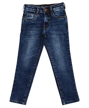 LEO Slim Full Length Solid Colour Jeans - Dark Blue