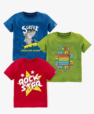 Ardan Lucy Pack Of 3 Text Print Half Sleeves Tee - Multi Color