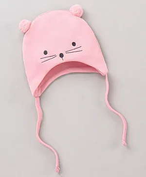 Babyhug 100% Cotton Cap with Knot - Pink