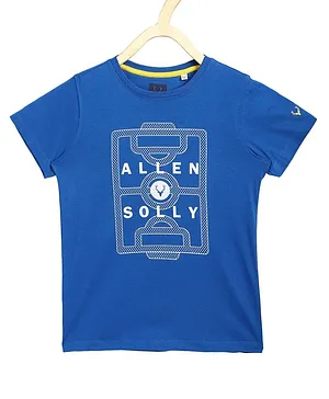 Allen Solly Juniors Half Sleeves Tee Logo Print - Blue