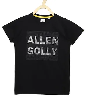 Allen Solly Juniors Half Sleeves T-Shirt Logo Print - Black