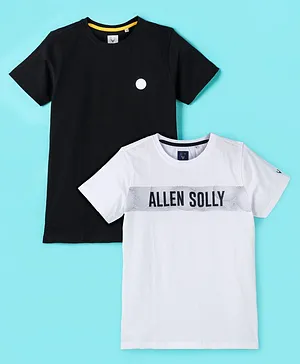 Allen Solly Juniors Half Sleeves T-Shirt Logo Print - White