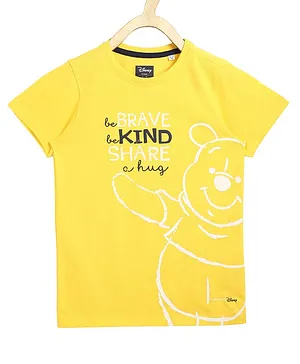 Allen Solly Juniors Half Sleeves T-Shirt Text & Winnie The Pooh Print - Yellow