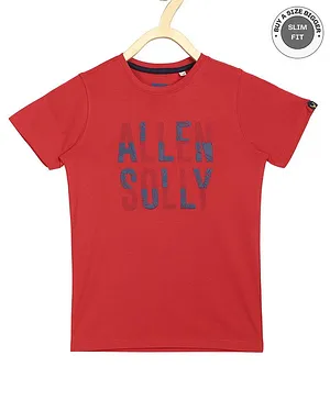 Allen Solly Juniors Half Sleeves T-Shirt Logo Print - Red