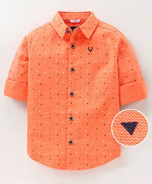 Allen Solly Juniors Full Sleeves Shirt Triangle Print - Orange