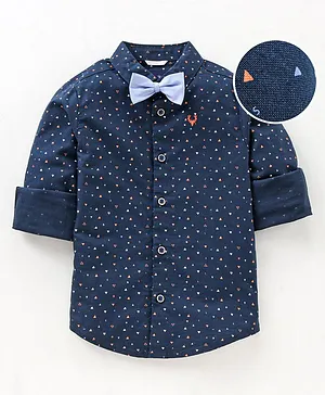 Allen Solly Juniors Shirts - WhiaAllen Solly Juniors Full Sleeves Cotton Shirt Printed - Bluete - 14 - (13 - 14 Years)