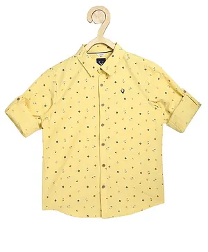 Allen Solly Juniors Cotton Full Sleeves Shirt Printed - Yellow