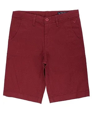 Allen Solly Juniors Solid Shorts - Red
