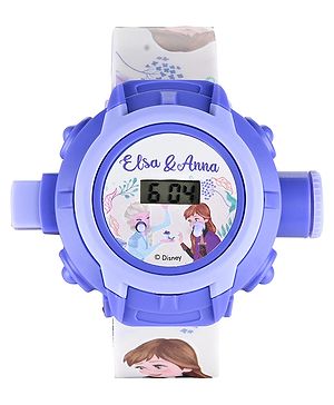Babyhug Disney Elsa & Anna Digital Projector Watch - Blue