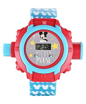Babyhug Mickey Mouse Projector Digital Watch - Red Blue