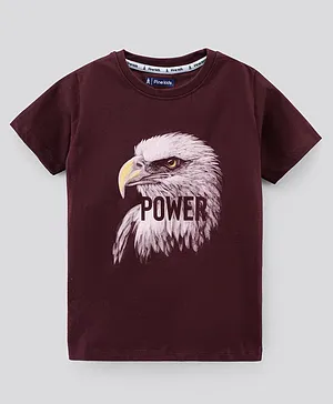 Pine Kids Half Sleeves Cotton T shirt Placement Print- Purple