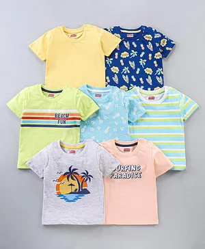 Babyhug Half Sleeves T Shirts Pack of 7 - Multicolour