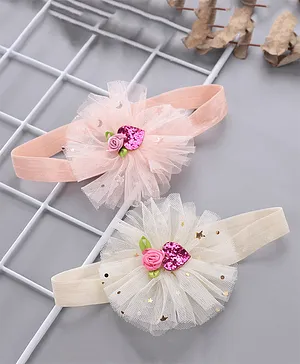 Babyhug Head Bands Pack of 2 - White & Pink