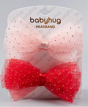 Babyhug Headbands Pack of 2 - Pink & Red 