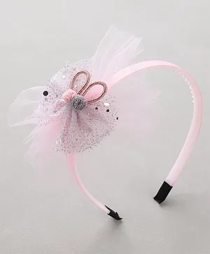 Babyhug Bow Hair Band With Applique- Pink