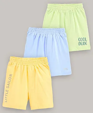 Doodle Poodle Knee Length Shorts Pack of 3  - Blue Yellow Green