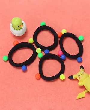 Jewelz Elegant  Rubber Band With Colorful Plastic Beads - Black