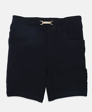 Nins Moda Solid Embellished Shorts - Navy Blue