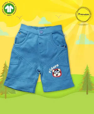 Pranava Organic Cotton Riders Knitted Shorts - Blue