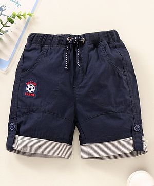 Babyhug Mid Thigh Solid Color Shorts - Navy