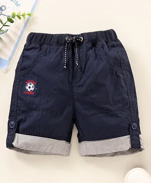 Babyhug Mid Thigh Solid Color Shorts - Navy