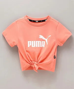 PUMA Half Sleeves T-Shirt Text Graphic - Peach