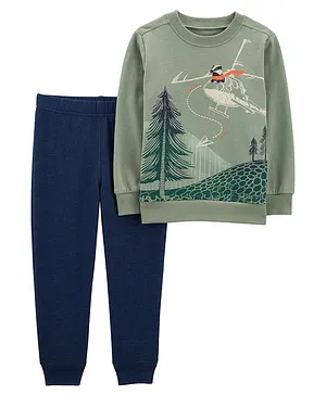 Carter's 2-Piece Helicopter Pullover & Jogger Set - Green & Blue