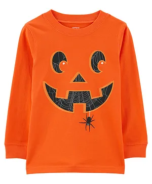 Carter's Halloween Jack-O-Lantern Jersey Tee - Orange